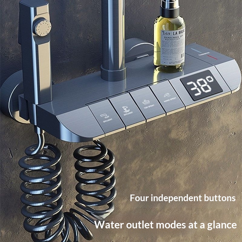 Refined Copper Boost Shower Head Set