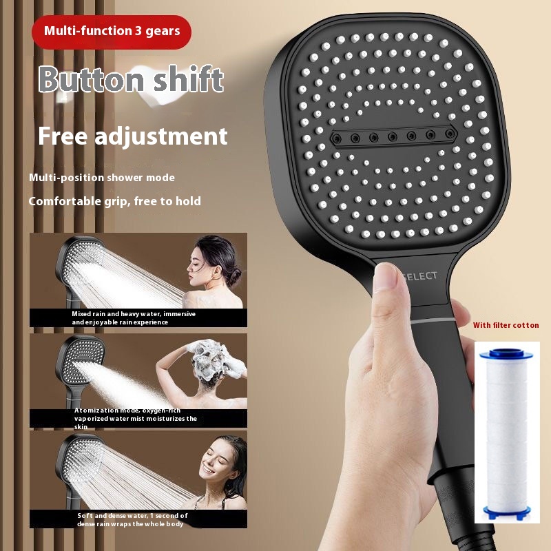 Square Supercharged Shower Head Shower Nozzle Strong Pressure