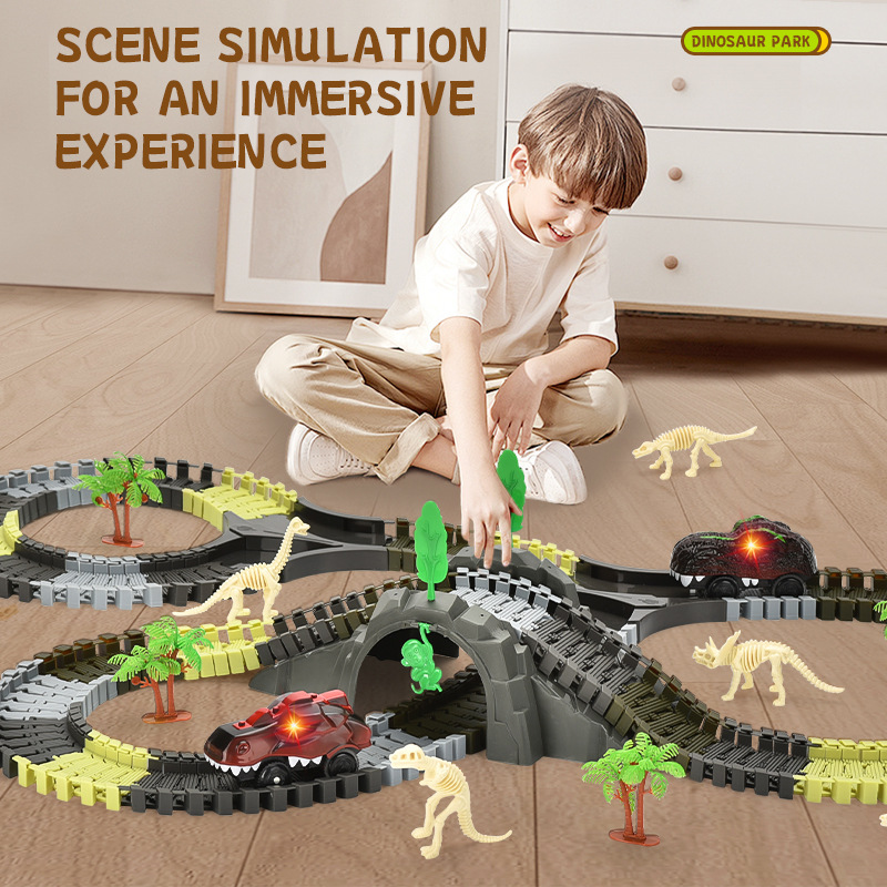 Electric Toy DIY Assembly Skeleton Dinosaur Track Car